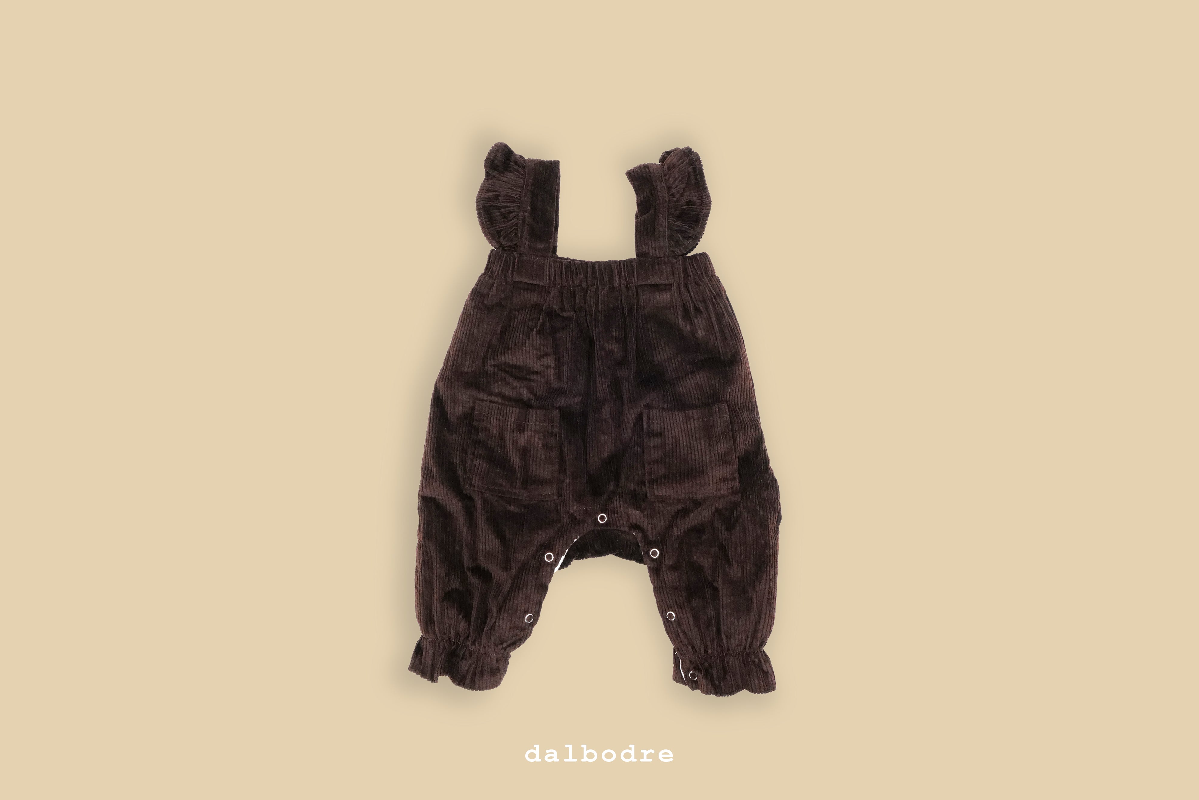 Corduroy Ruffle Strap Overalls