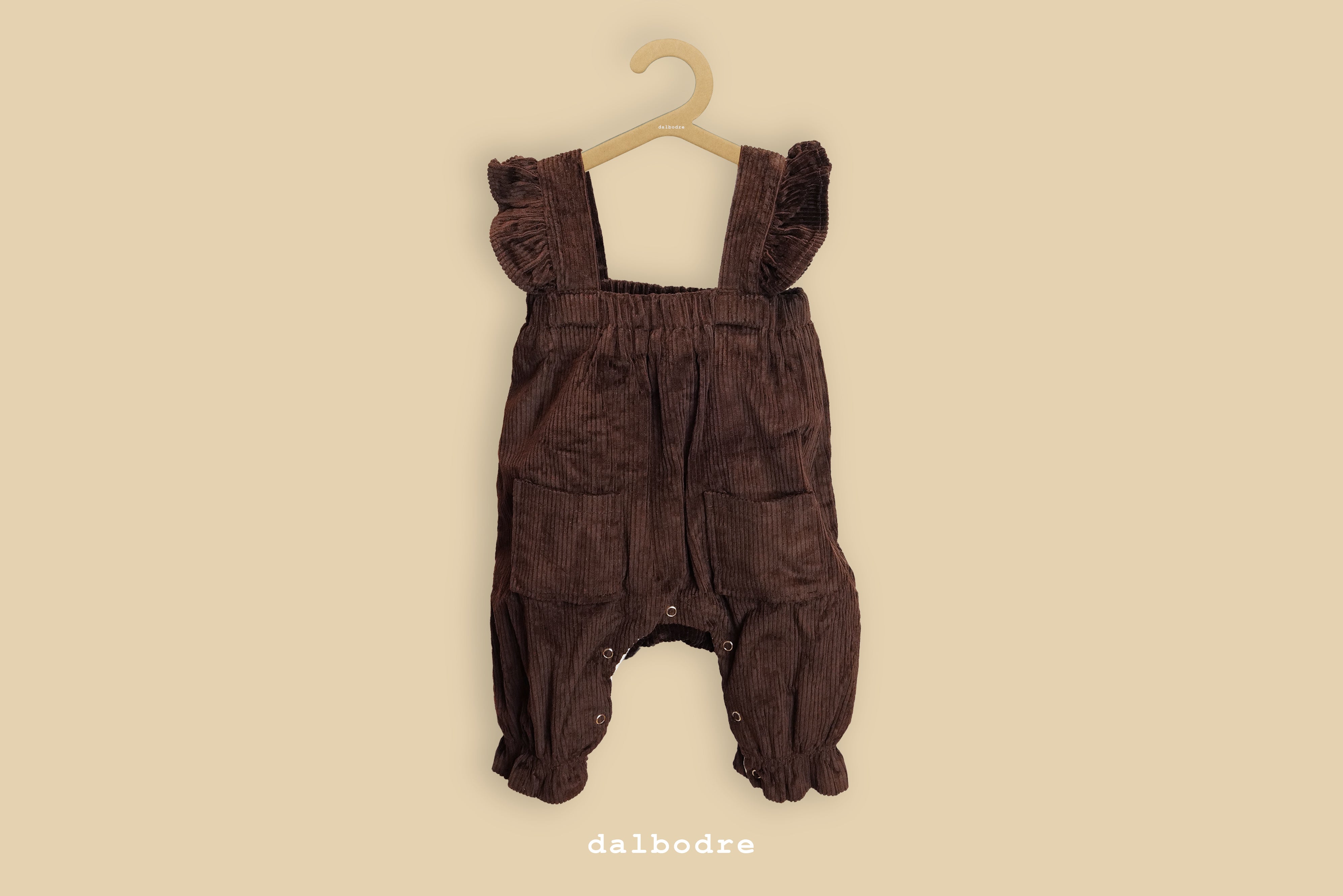 Corduroy Ruffle Strap Overalls