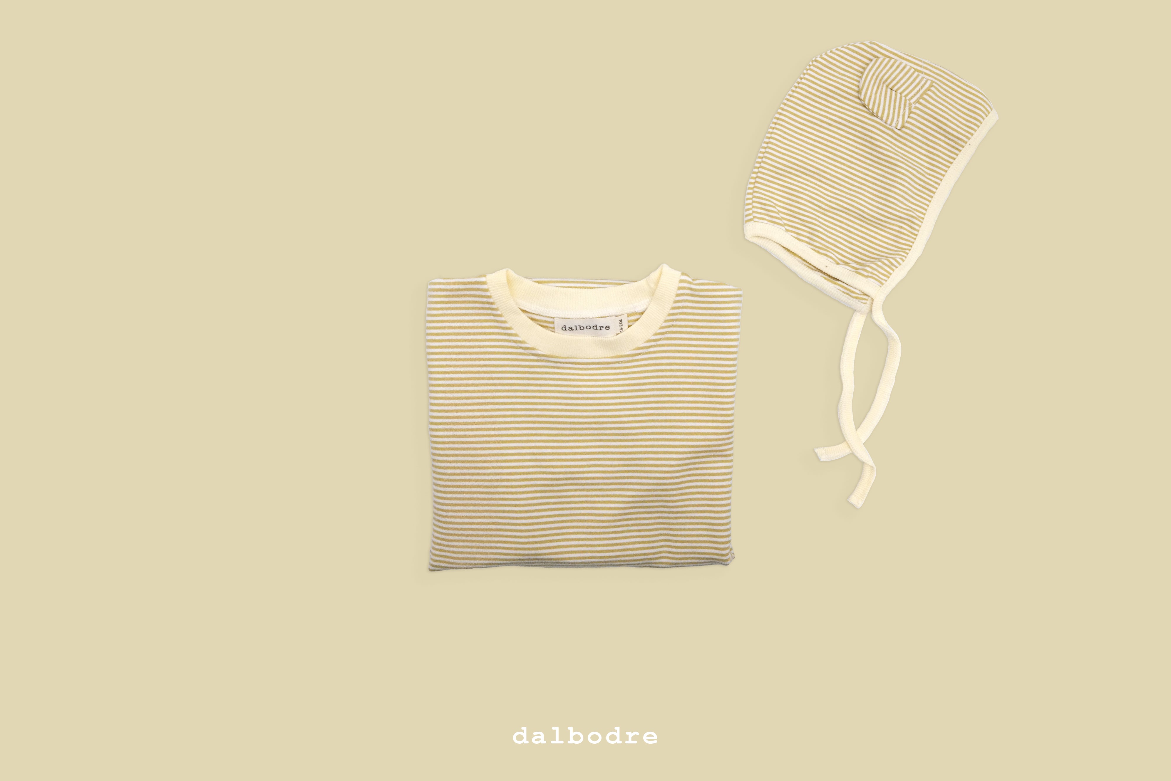 Striped Serenity Bodysuit and Bonnet Set