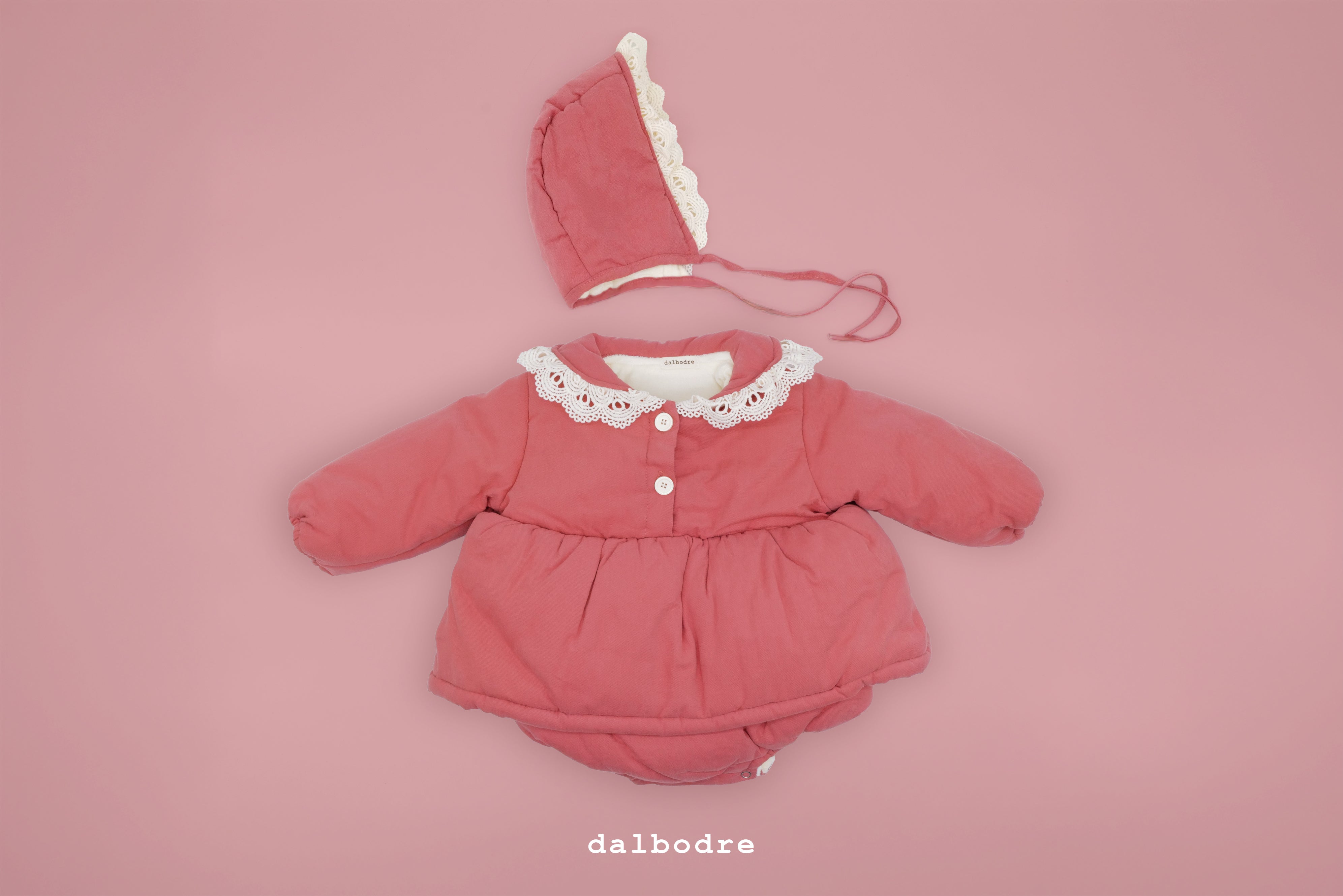 Baby Puff Romper with Lace Collar