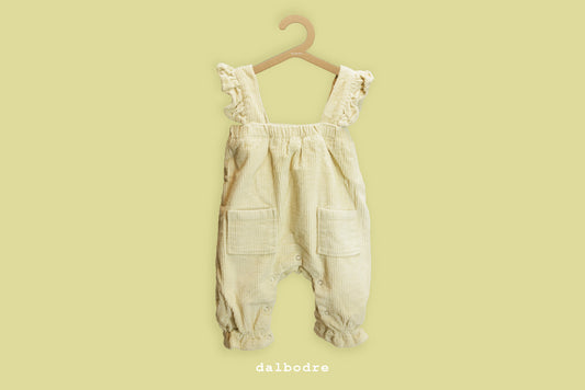 Corduroy Ruffle Strap Overalls