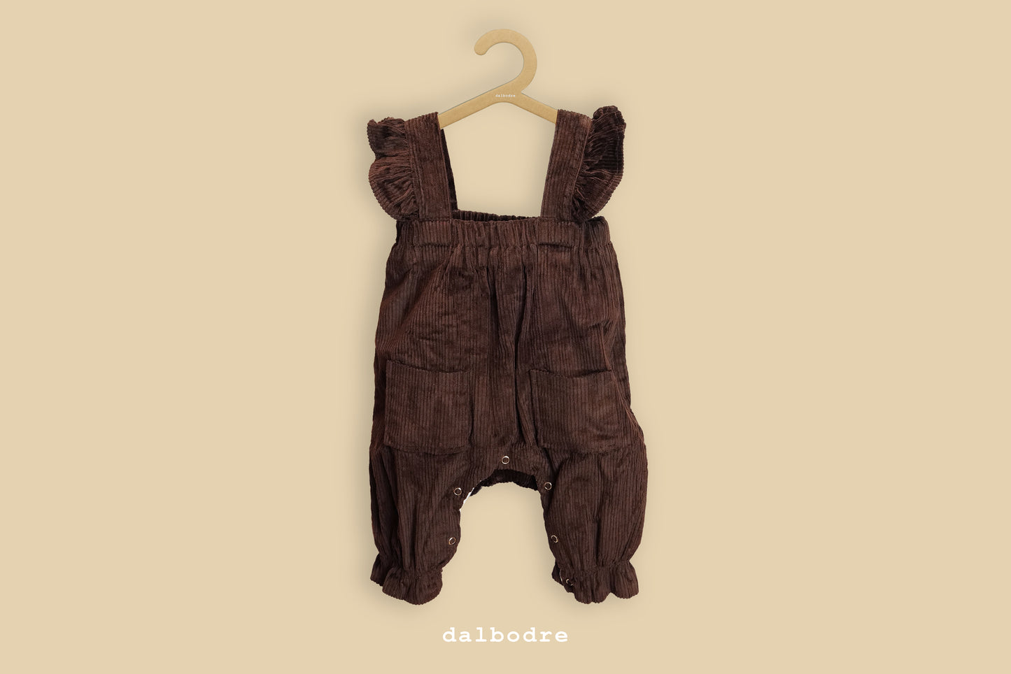 Corduroy Ruffle Strap Overalls